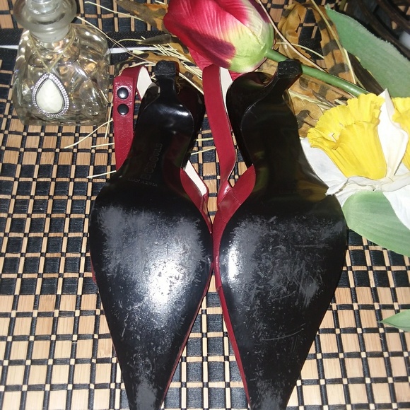 Cherry Red  "BCBGirls" Slingback Heels. - Picture 5 of 5
